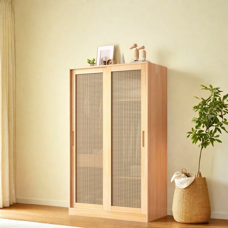 Armoire moderne en rotin, H 79 po x l 47 po x P 24 po
