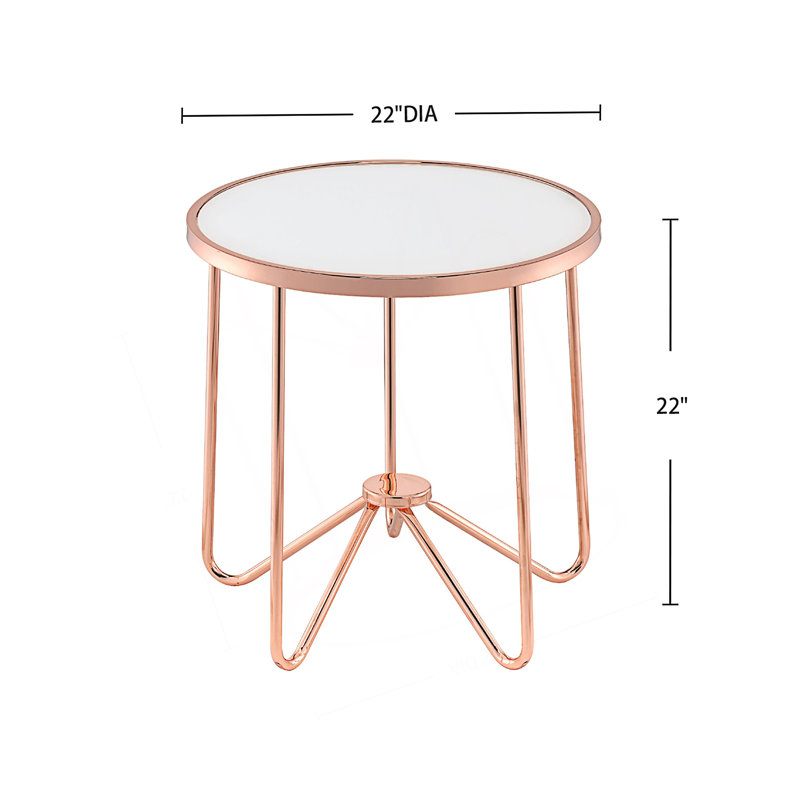 Table ronde en verre givré
