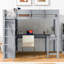 Lit mezzanine avec bureau et tablette-430600742
