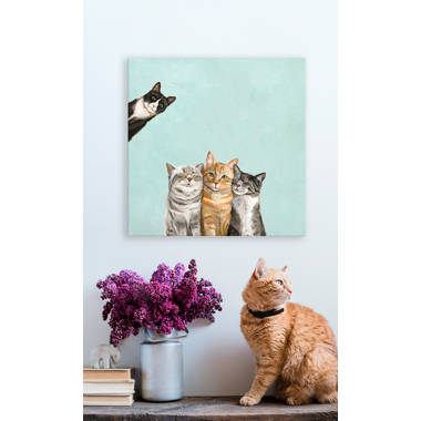 Cat on Books 1 by Cathy Walters - Wrapped Canvas Print Winston Porter Size: 10 H x 10 W x 1.5 D