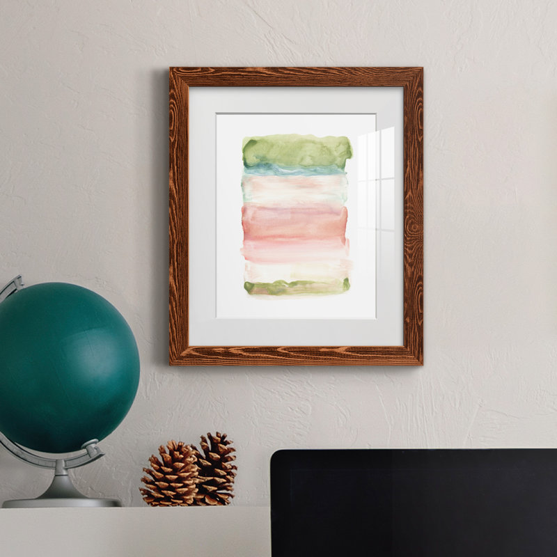 Skye III - Peinture encadrée sur papier, H 20 po x l 17 po x P 1,5 po, Papier avec cadre érable