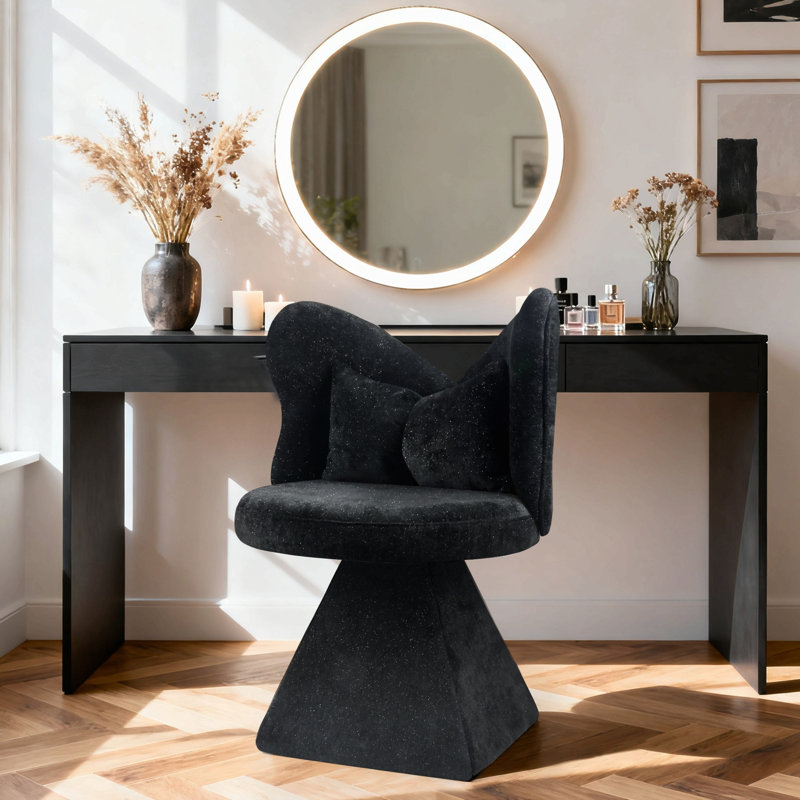 Chaise de coiffeuse avec dossier papillon, chaises d'appoint pivotantes, tabouret de maquillage pour coiffeuse de chambre à coucher