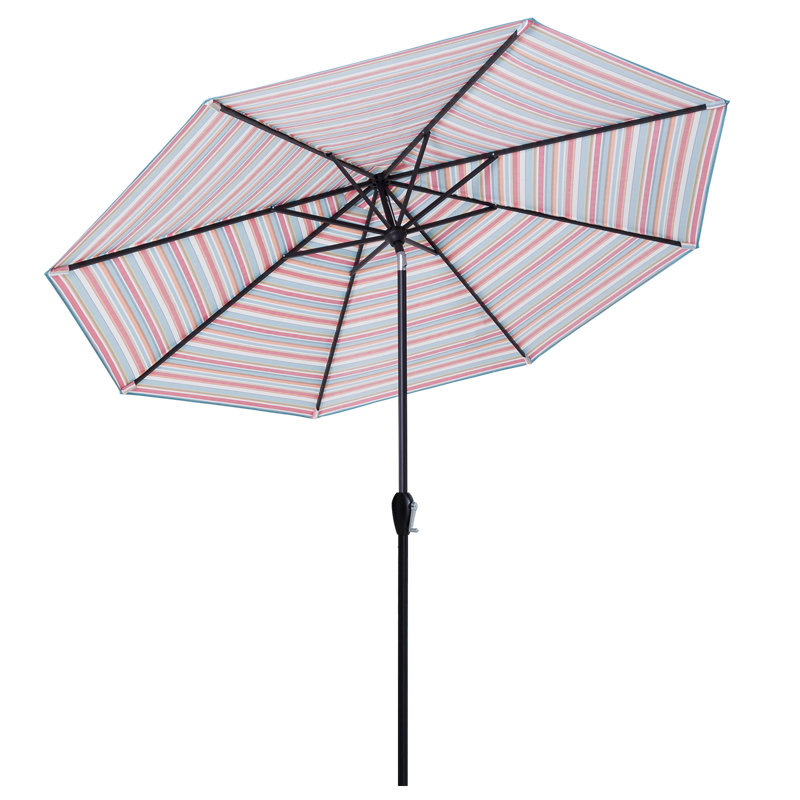 Parasol de marché 10', Orange / rouge / bleu