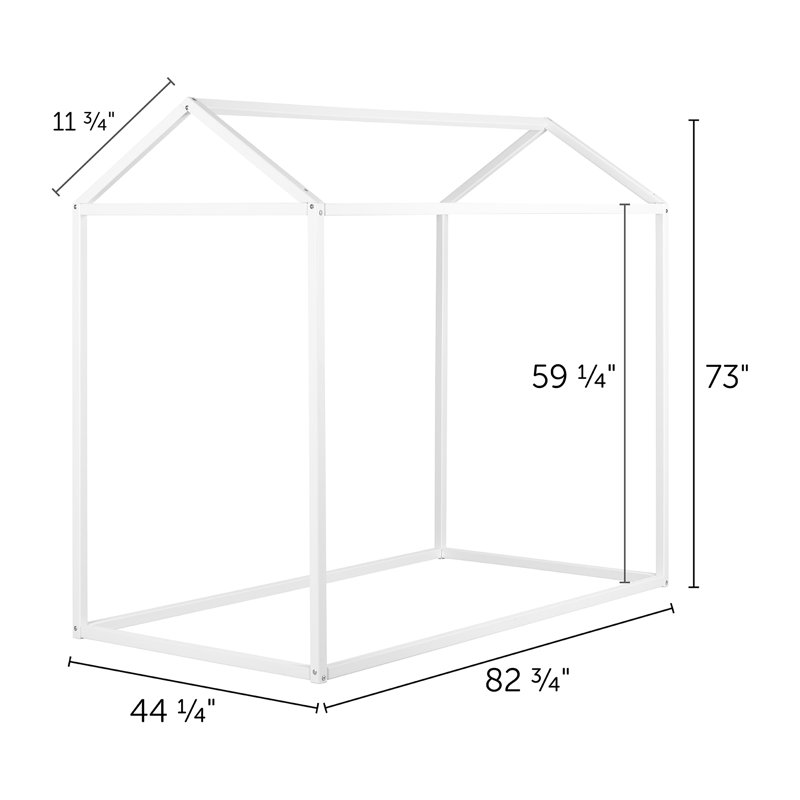 Lit simple maison en bois massif Sweedi, Blanc