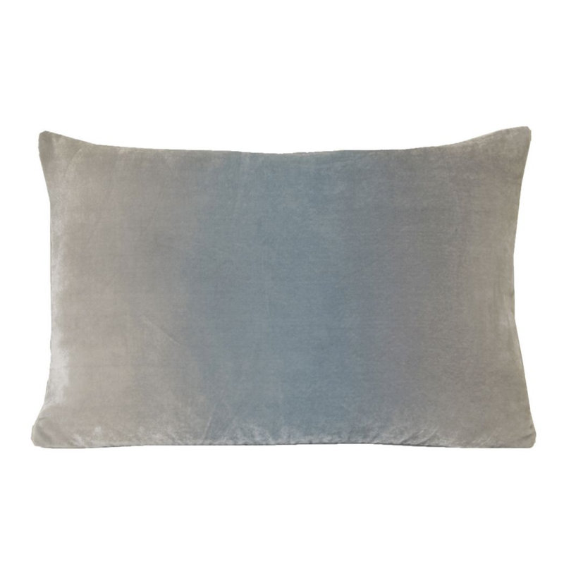 Ombre Velvet Rectangular Pillow Cover & Insert, Smoke, 12"H x 24"W