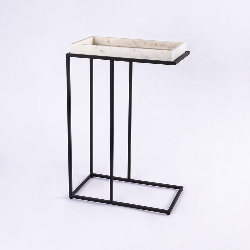 Table de bout Cardier, Noir / blanc