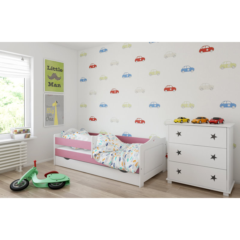 Simons Cabin Bed with Storage Included, Pink, 70 x 140 cm