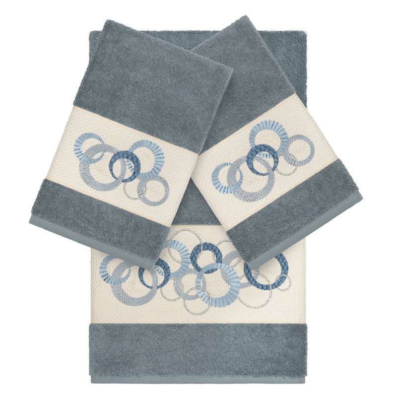 Ensemble de serviettes 3 pièces Annabelle Textiles, Bleu sarcelle