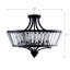Plafonnier semi-encastré moderne en métal et cristal noir mat de 20 po à 4 lumières pour salon / chambre à coucher-1018939652