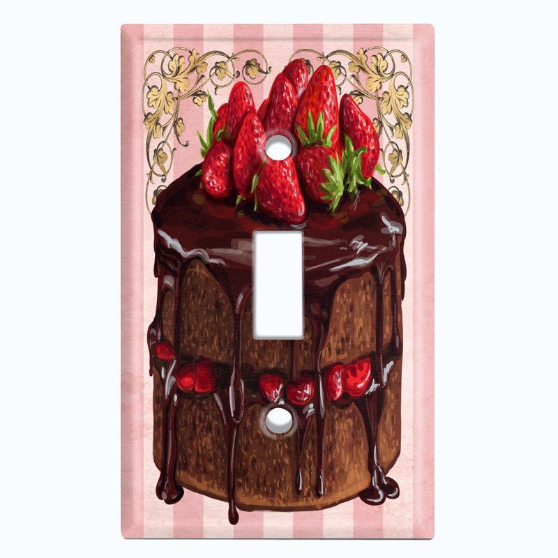 Plaque murale avec interrupteur à bascule 1 bande Strawberry