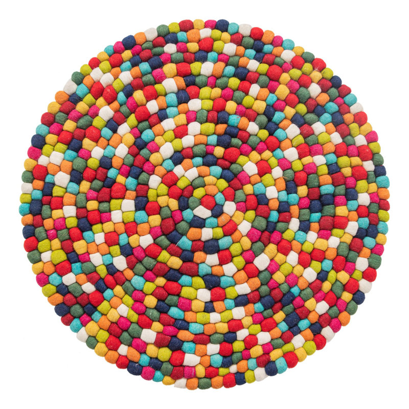 Gregorey Performance Wool Abstract Indoor Rug, Round 3'3"