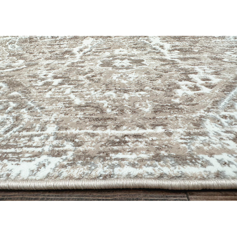 Aidy 1244 Transitional Abstract Beige Area Rug, Rectangle 3'3" x 4'11" 
