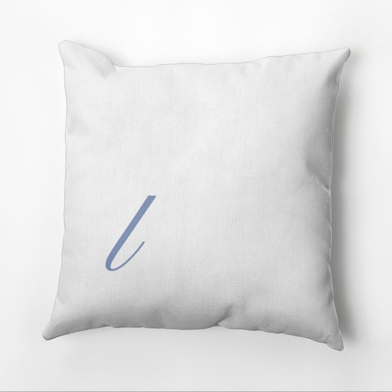 Monogram Design Collection Reversible Throw Pillow, 20"x20", Blue, L