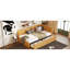 Lit de jour rembourré avec 2 espaces de rangement (lin jaune) - Structure de lit, aucun sommier nécessaire pour un lit simple efficace, espace de vie polyvalent-1054768006