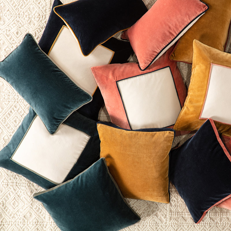 Housse de coussin Emerson, Housse de coussin seulement - sans coussin, Bleu sarcelle