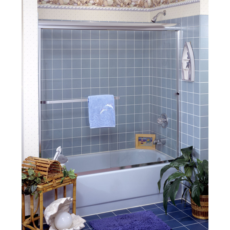 Paragon Series Sliding Frameless Tub Door, Oil Rubbed Bronze, 60"