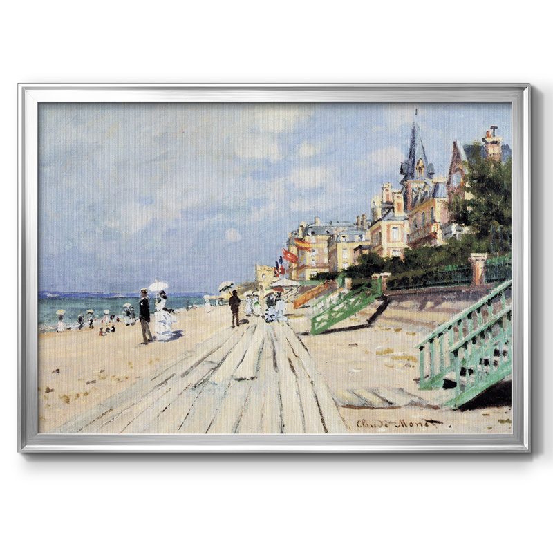 Plage à Trouville, H 18 po x l 26 po x P 1,5 po, Argent