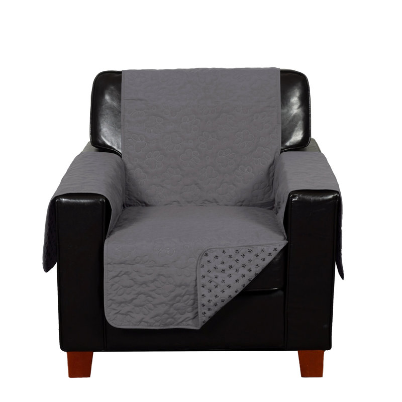 Gray Quilted Waterproof Non-Slip Chair Protector Cover