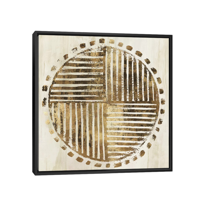 «African Lines I», impression sur toile, H 18 po x l 18 po x P 1,5 po, Toile avec cadre noir, Pas de tapis