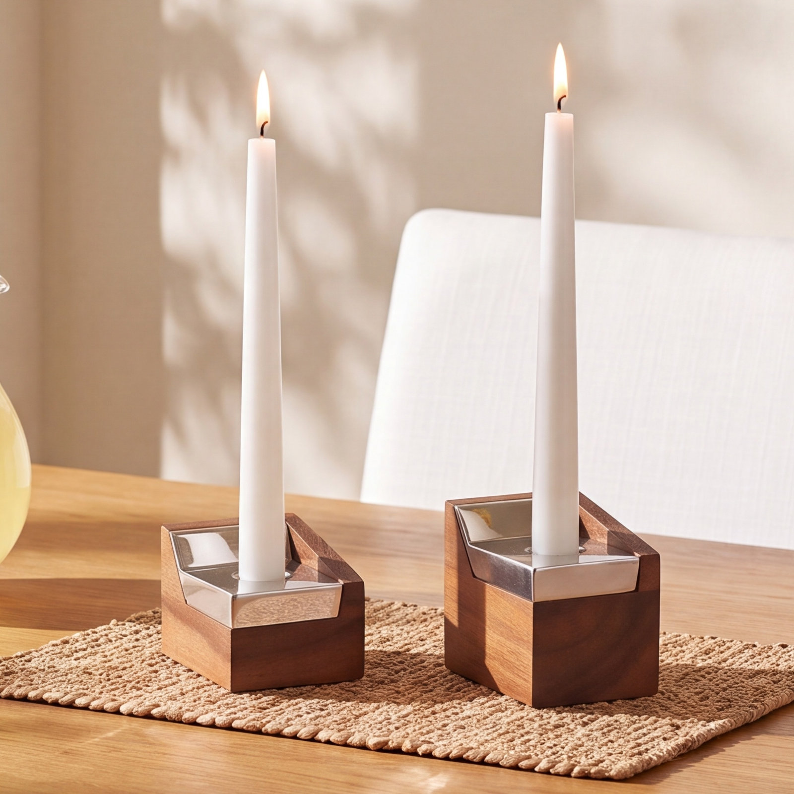 Geo 2-Piece Sabbath Candlestick Set