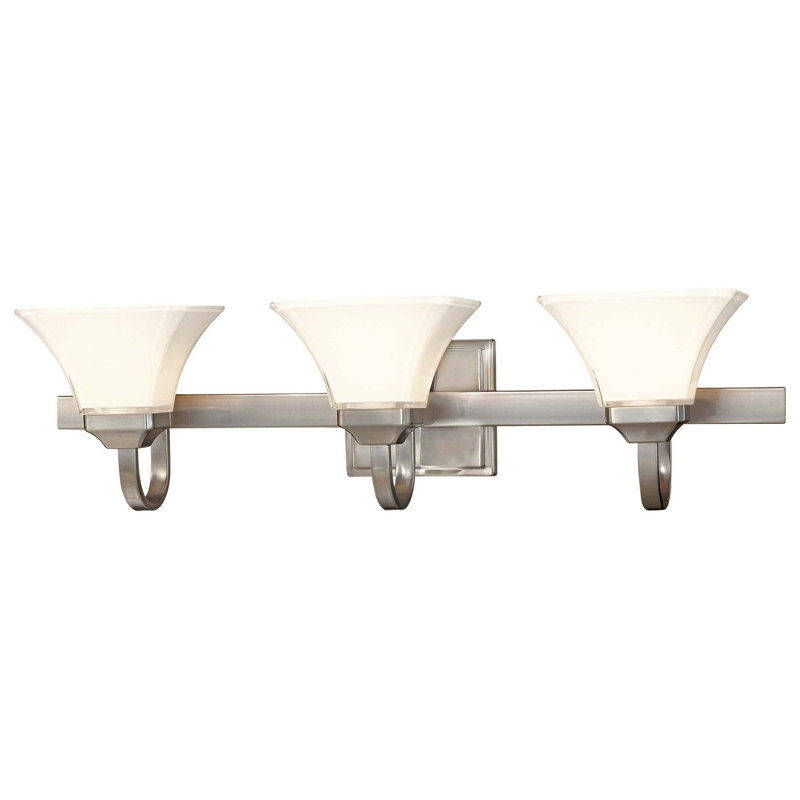 Éclairage de salle de bain à intensité variable à 3 lumières Sachiko, Nickel brossé