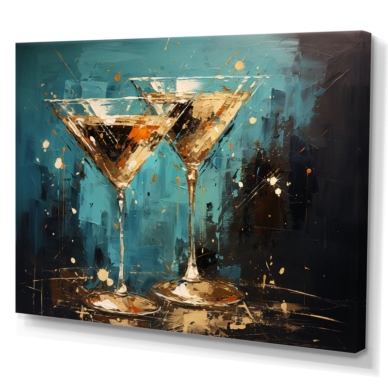 Midnight Martini Espresso Bliss - Art mural grand cocktail, H 12 po x l 20 po x P 1 po