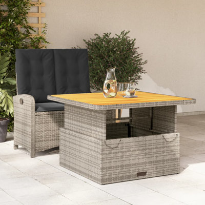 Hokku Designs 2 Piece Patio Dining Set With Cushions Poly Rattan