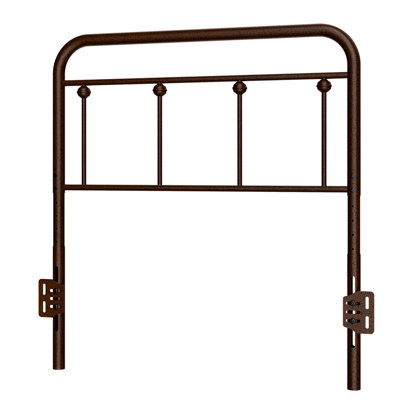 August Grove® Metal Twin Size Headboard, Adjustable Height, Farmhouse Victorian Style, Steel Headboard Only For Bedroom, Easy Assembly, Brown