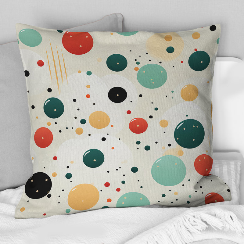 Coussin décoratif à pois à motif géométrique Harmony III, H 16 po x l 16 po