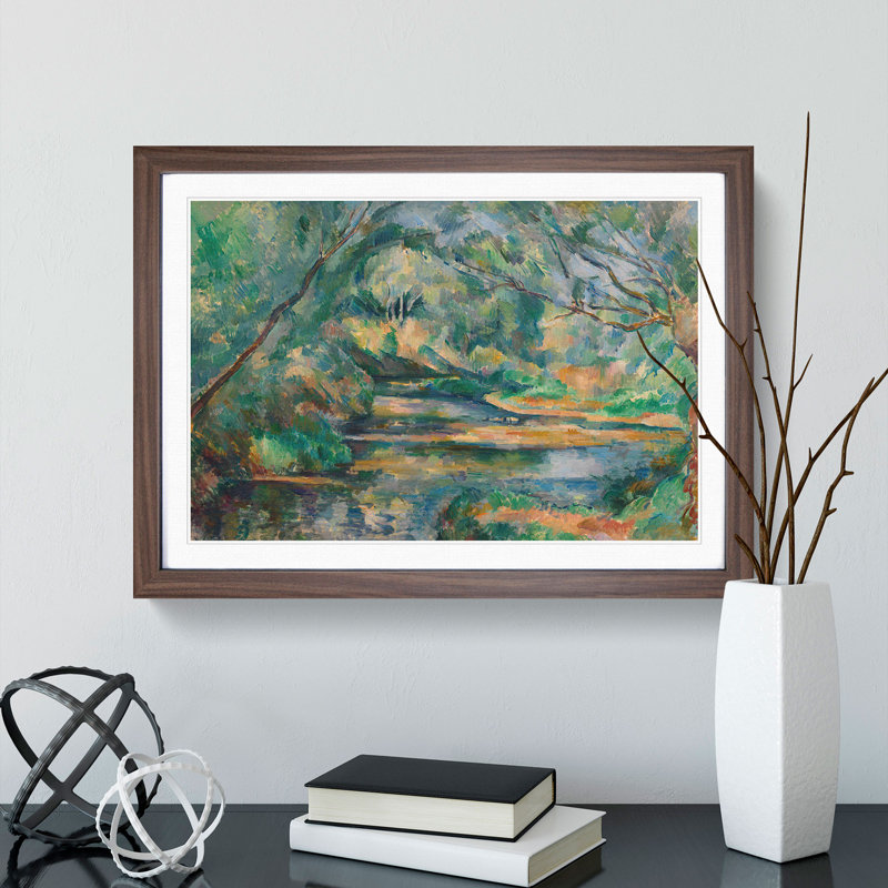 The Brook by Paul Cezanne - Picture Frame Painting, Walnut Framed, 36cm H x 48cm W x 2cm D