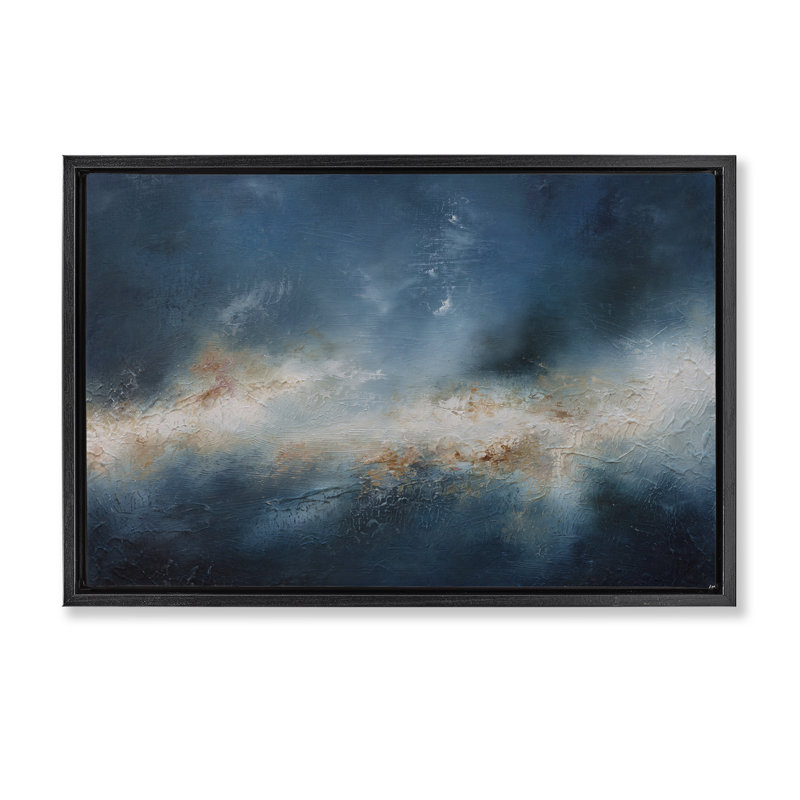  «Beneath The Surface», toile abstraite par Lydia Orange, Cadre noir, H 17 po x l 25 po