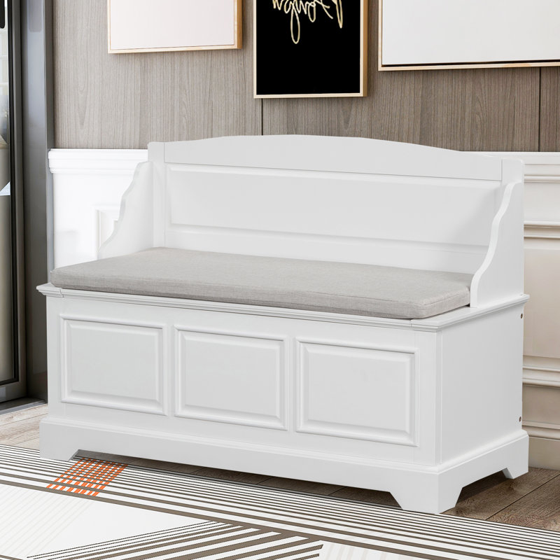 Banc de rangement pour chaussures 42 po, Blanc