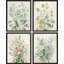 «Wildflowers Green Plants Floral Botanical», impression sur papier 4 pièces-97782651-97782655
