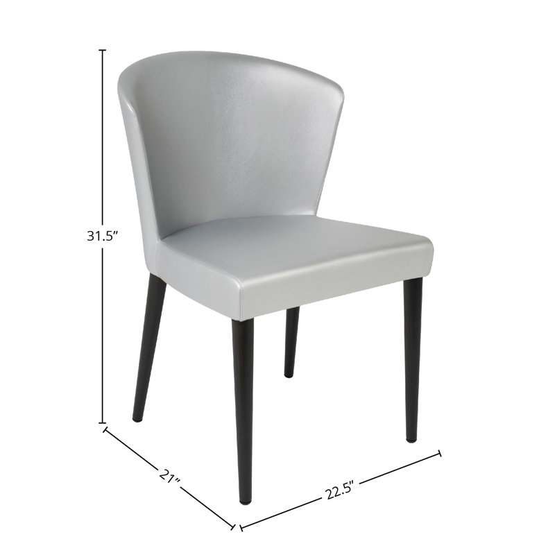 Verona Ecopelle Leather Upholstered Dining Chair, Wenge, Silver