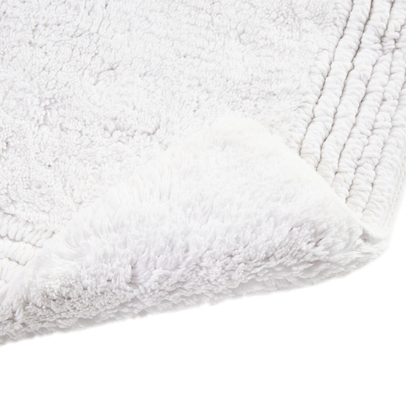 100% Cotton White Bath Rug, 24X72", 3000 Gsm, Reversible, Hygienic & Comfy, Machine Washable Reversible White, Resilient,