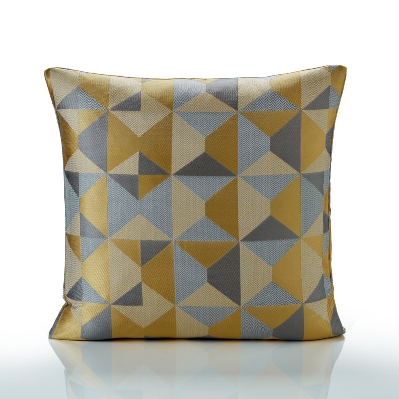 Stamper Geometric Scatter Cushion Cover, Only Cover, Ochre/Silver, 45cm H x 45cm W x 1cm D