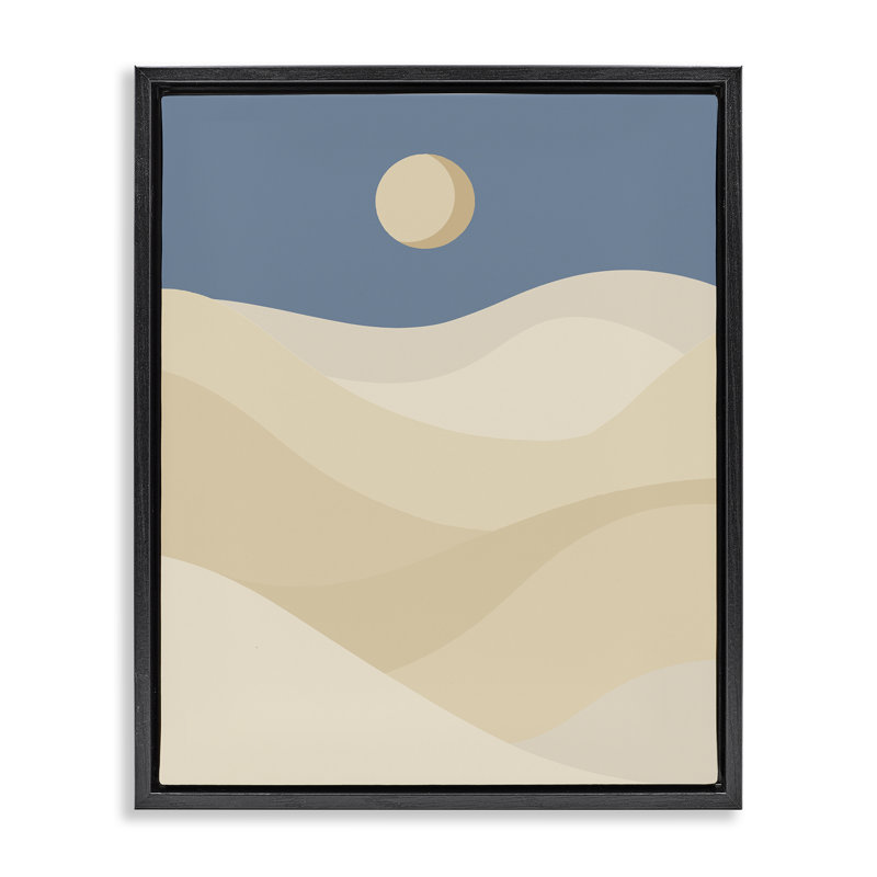«Desert Dunes & Moon», art mural encadré par Daphne Polselli, H 31 po x l 25 po, Noir