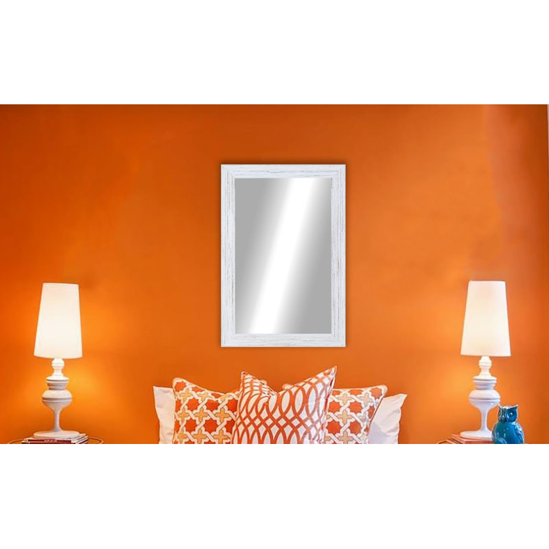 Miroir de coiffeuse Levon, H 47,5 po x l 35,5 po, Blanc rustique