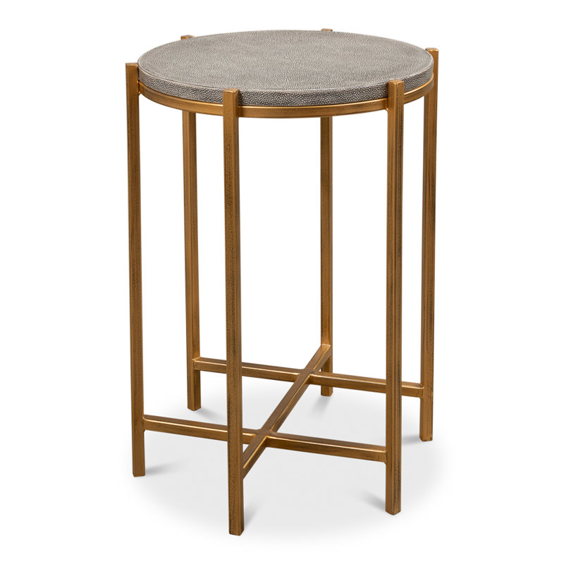 Shagreen End Table, Gray