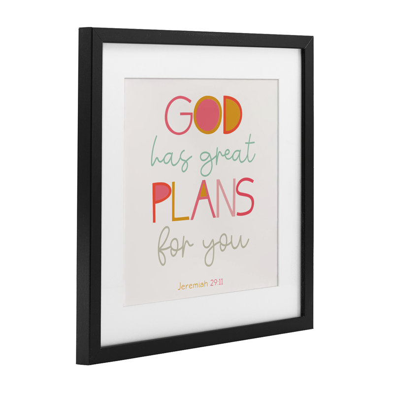 God God plans for you, impression encadrée sous verre, conception par SD Graphics Studio, H 13 po x l 13 po