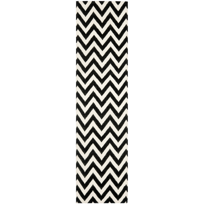 Besaw Chevron Wool Hand Woven Area Rug, Runner 76 x 244 cm