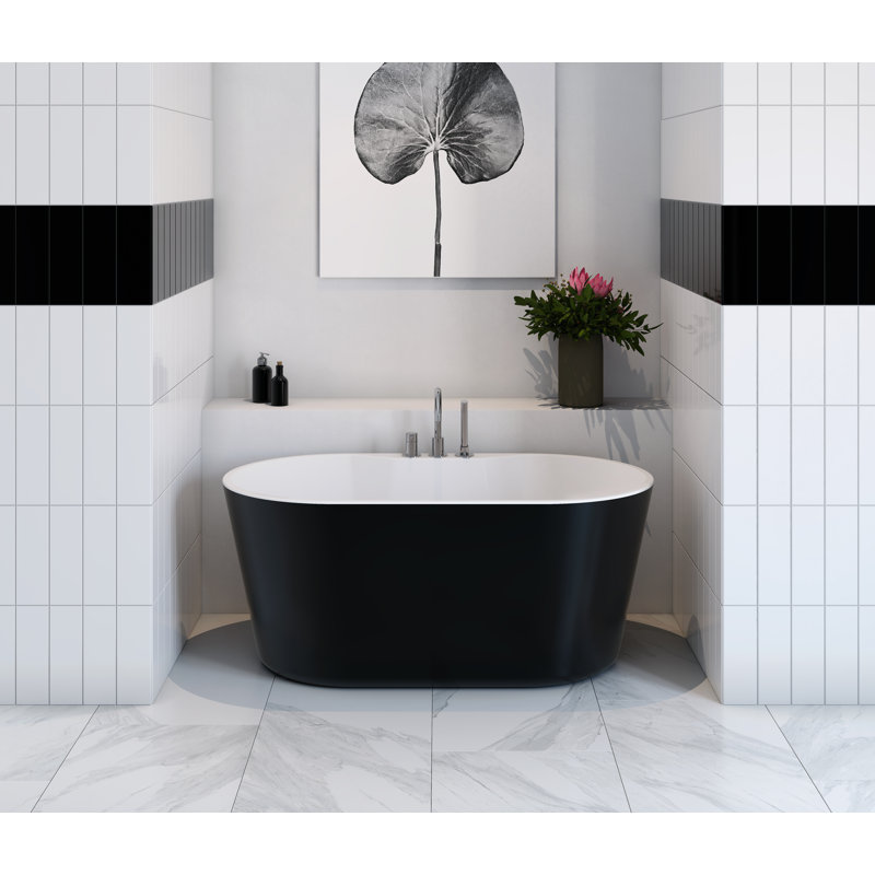 Baignoire de trempage autoportante en acrylique 56 po. X 32 po. Puslinch