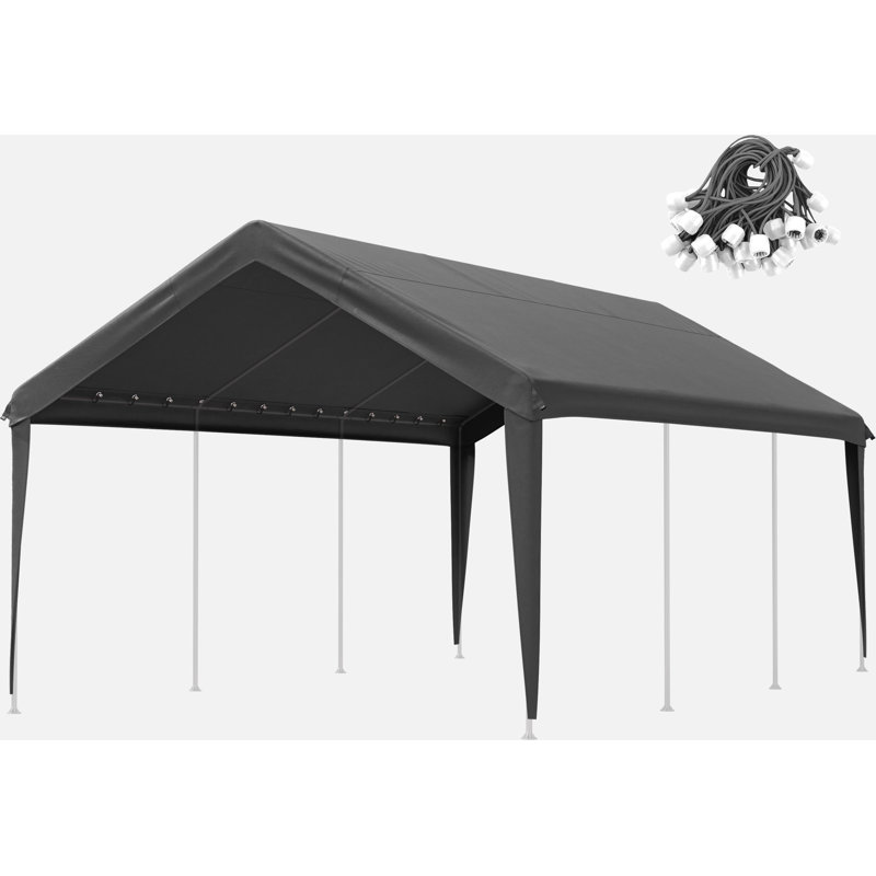 Housse de remplacement pour auvent pour abri d'auto avec coussins sphériques (cadre non inclus), Gris