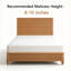 Cadre de lit plateforme en bois massif de 137 cm avec tête de lit haute, lit Queen en bois naturel-1873524870