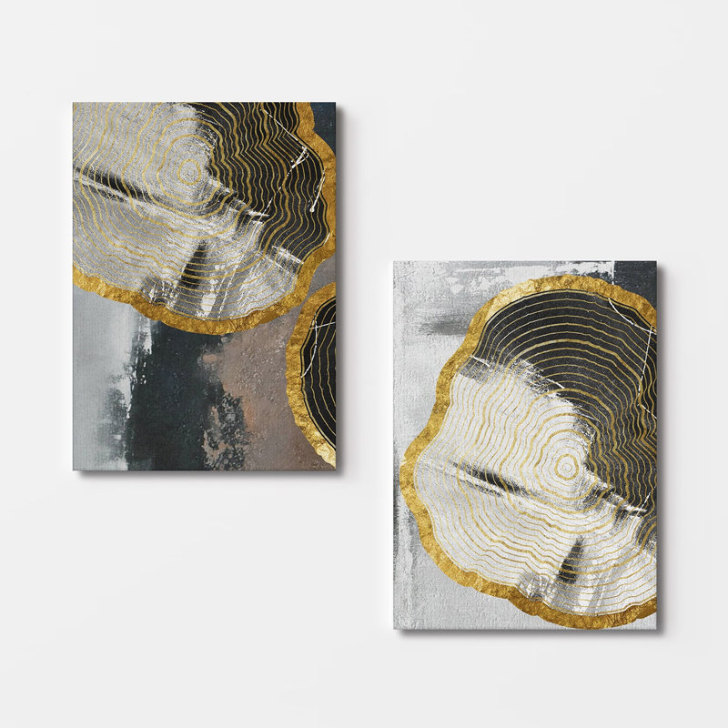 Peinture décorative sur toile (2 pièces), H 19,7 po x l 27,6 po
