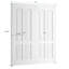 Porte pliante en bois manufacturé à 2 panneaux apprêté blanc avec ensemble de quincaillerie-123537884-123537891