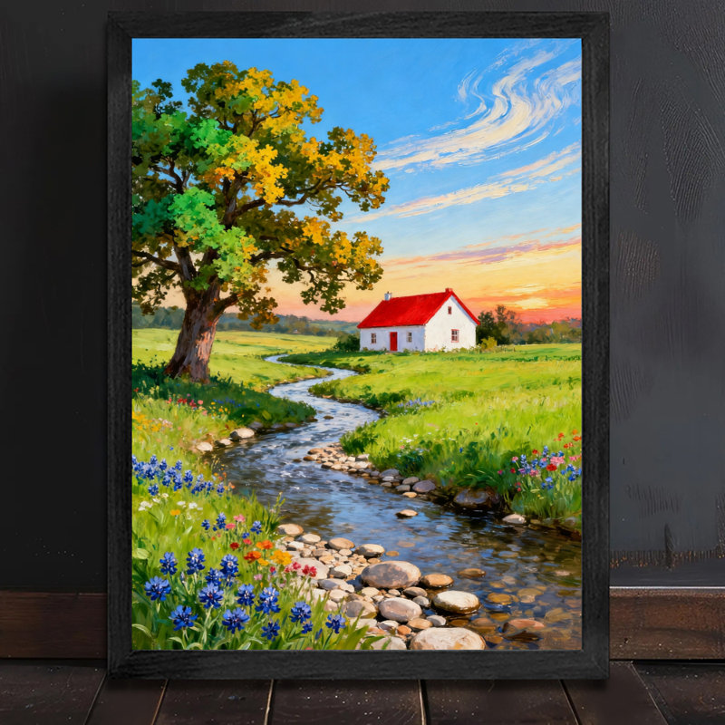 Art mural rétro noir, campagne paisible et magnifique, impressions de style rétro, H 25 po x l 17 po