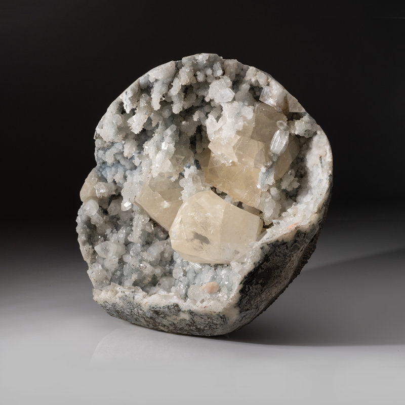 Genuine Calcite with Apophyllite Geode