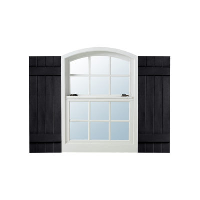 Four Board and Batten Closed Vinyl Shutters Pair
