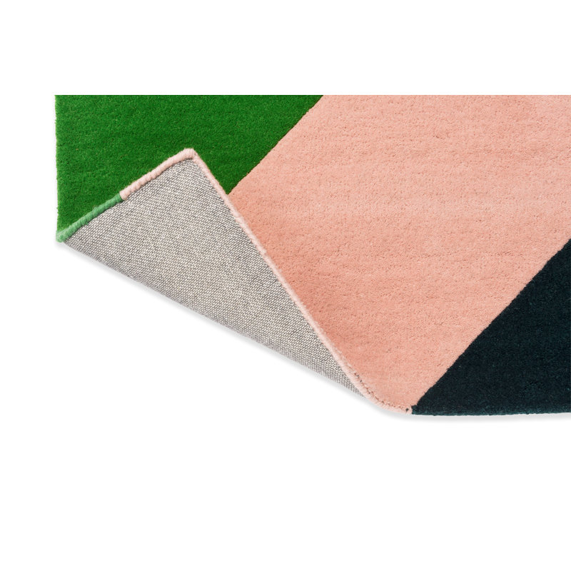 Hand Tufted Wool Striped Area Rug in Emerald/Ambe/Blue, Rectangle 8'2" x 11'6"